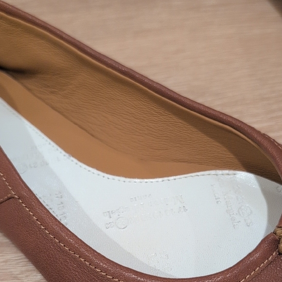 Brown Leather Split Toe Ballet Flats - Picture 8 of 9